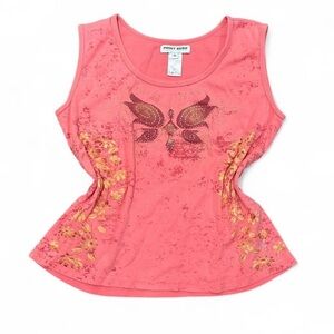 Point Zero Coral Embellished Tank Top